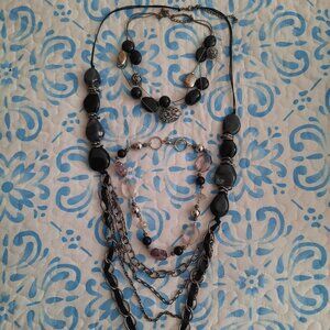 Black/Silver Necklaces (3)
